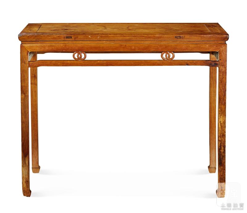 明末清初 黄花梨双环卡子花书桌